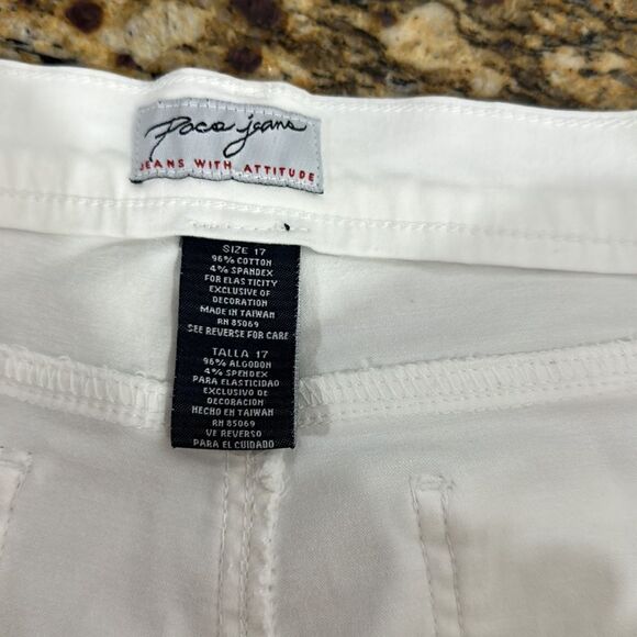 Poco Jeans White Straight Leg Jeans Size 17 - Picture 6 of 11
